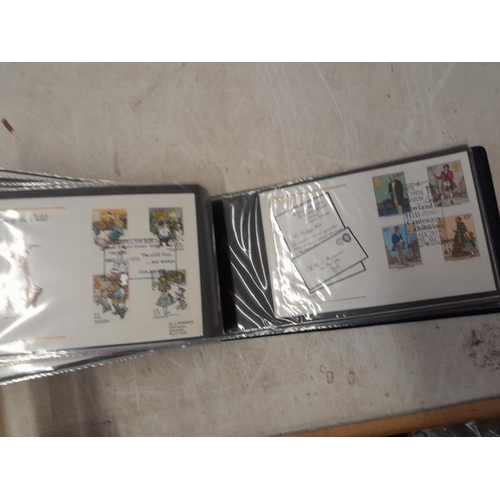 27 - 2 x folders of Stamp First Day Covers from 1970s & 1980s, used stamps of Commonwealth mounted on she... 