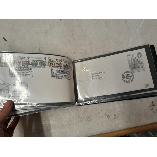 27 - 2 x folders of Stamp First Day Covers from 1970s & 1980s, used stamps of Commonwealth mounted on she... 