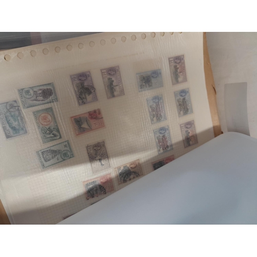 27 - 2 x folders of Stamp First Day Covers from 1970s & 1980s, used stamps of Commonwealth mounted on she... 