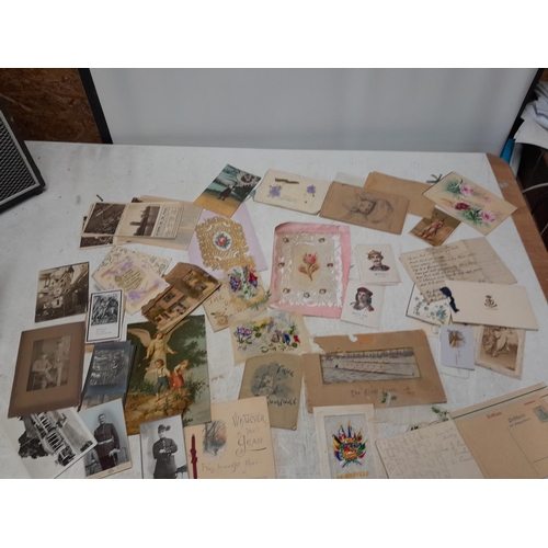 31 - Ephemera : collection of Victorian and later correspondence, pen and ink sketch, celluloid and other... 