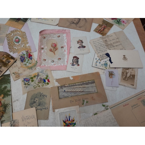 31 - Ephemera : collection of Victorian and later correspondence, pen and ink sketch, celluloid and other... 