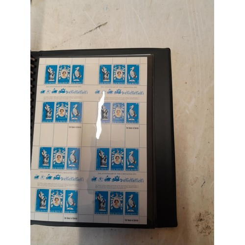 51 - Stamps : QEII stamps mint in stock book, very sparsely filled 25th Anniversary of Coronation of QEII... 