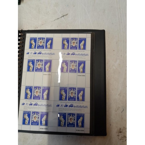 51 - Stamps : QEII stamps mint in stock book, very sparsely filled 25th Anniversary of Coronation of QEII... 