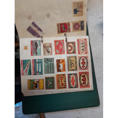 112 - Albums of First Day Stamp Covers from the late 1960s onwards, 3 x album of matchbox labels etc.