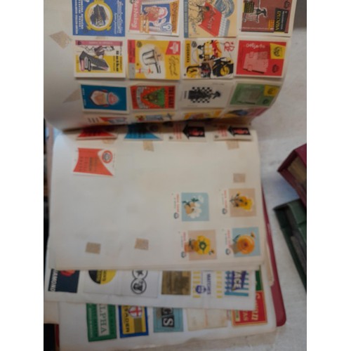 112 - Albums of First Day Stamp Covers from the late 1960s onwards, 3 x album of matchbox labels etc.