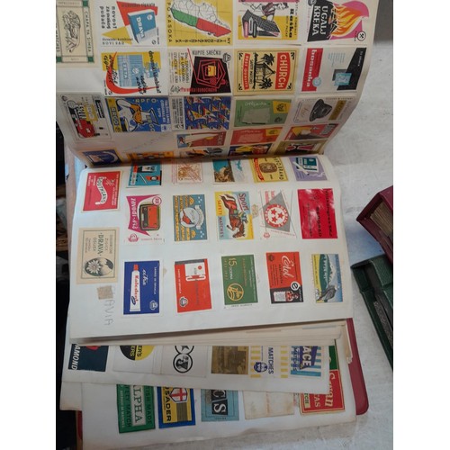 112 - Albums of First Day Stamp Covers from the late 1960s onwards, 3 x album of matchbox labels etc.