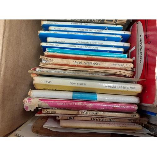 117 - Box of assorted OS maps