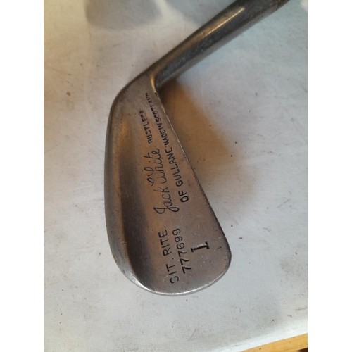 128 - A mixed era , pre 1950 array of hickory shafted gold clubs in canvas bag