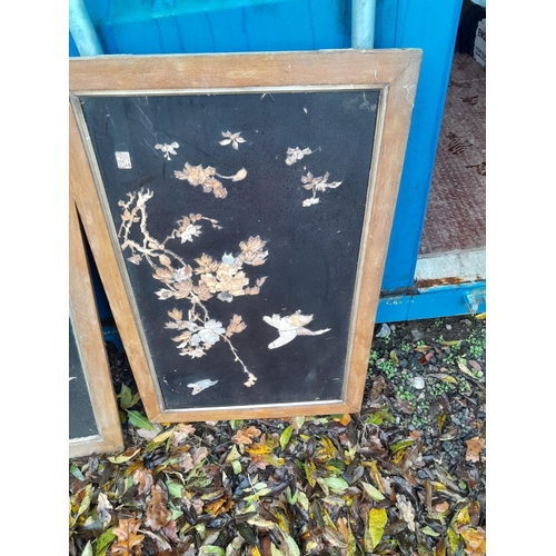 171 - 2 x late 19th century Japanese panels as found