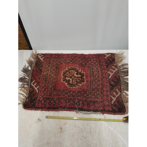 195 - Vintage hand woven Persian woollen mat