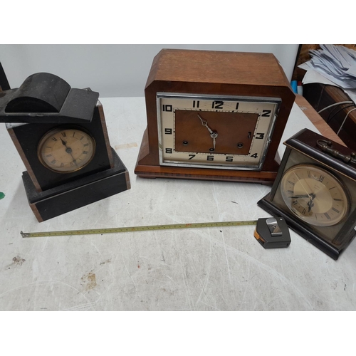 203 - 3 x vintage clock for repairs or restoration