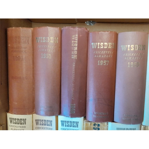 207 - A good collection of Wisden cricket annuals, some earlier editions, hardback and soft back