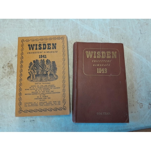 222 - 4 x Wisden volumes including 1941 & 1943