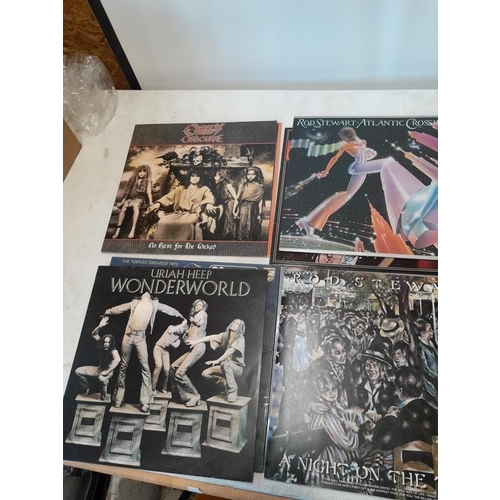 284 - 12 x vinyl record albums : The Ozark, Ozzy Osborne, Thunder Seven, John Otway, Rod Stewart, Pat Trav... 