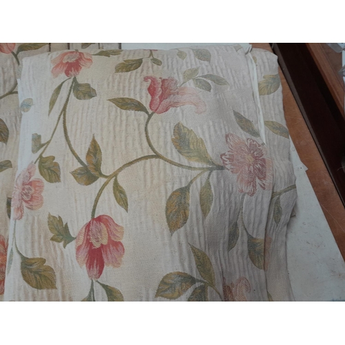 74 - pair of floral pattern lined curtains note fading