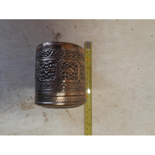 161 - Silver South East Asian lidded jar and cover with three makers marks underneath 118 g