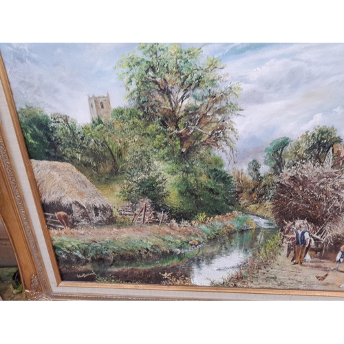 175 - Large modern oil on canvas by Stan Baldcock West Country and Cornwall interest, note heavy impasto t... 