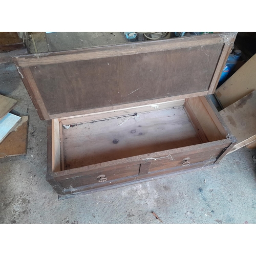 228 - Vintage oak frame blanket box