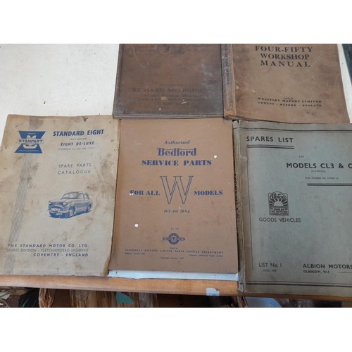 318 - 7 x vintage and classic car manuals including Avenger, Wolseley Bedford and sales catalogues