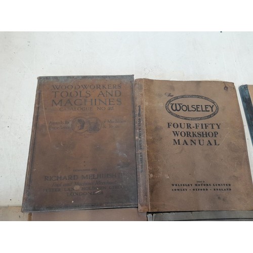 318 - 7 x vintage and classic car manuals including Avenger, Wolseley Bedford and sales catalogues