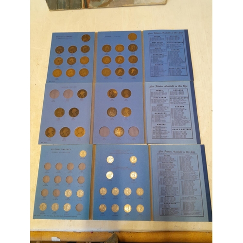 24 - Coin of UK from the 20th century in blue Whitman folders : Pennies, Sixpences, Half Crowns