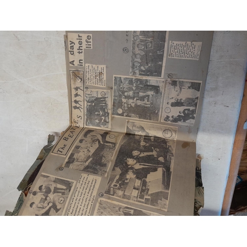 31 - NEMS Enterprises Beatles scrap book full of Beatles newspaper cuttings and related material