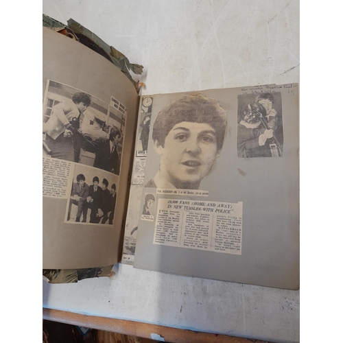 31 - NEMS Enterprises Beatles scrap book full of Beatles newspaper cuttings and related material