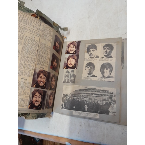 31 - NEMS Enterprises Beatles scrap book full of Beatles newspaper cuttings and related material