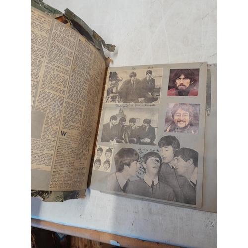 31 - NEMS Enterprises Beatles scrap book full of Beatles newspaper cuttings and related material