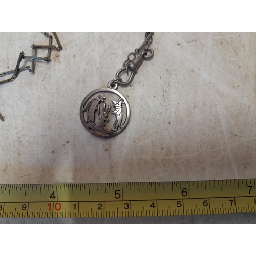 52 - Interesting silver Pip Squeak and Wilfred pendant on chain accompanied with vendor research