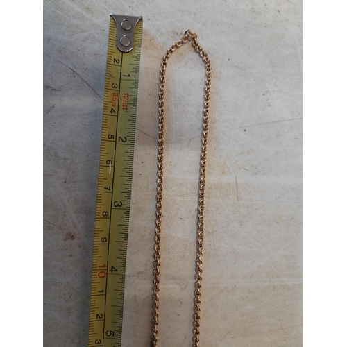 67 - 9 ct rose gold necklace 72 cms, 12.6 g