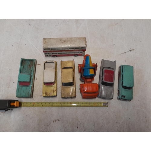 132 - 7 x play worn Dinky die cast collectable cars