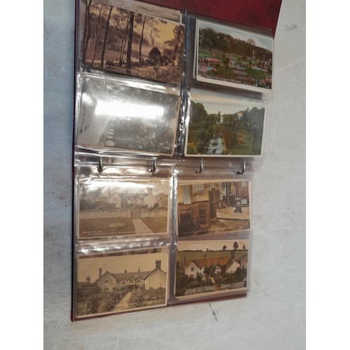 158 - Post Office Postcard album full of early - mid 20th century black and white and coloured postcards U... 