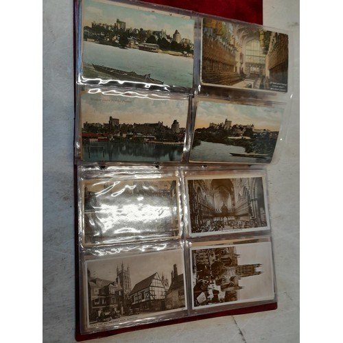 158 - Post Office Postcard album full of early - mid 20th century black and white and coloured postcards U... 