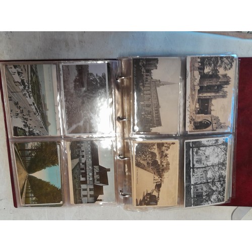 159 - Post Office Postcard album full of early - mid 20th century black and white and coloured postcards U... 