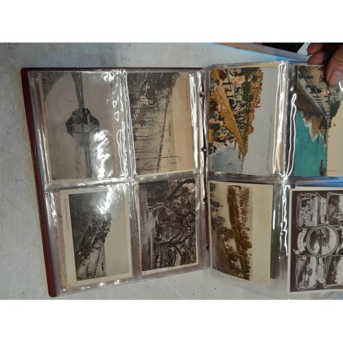 159 - Post Office Postcard album full of early - mid 20th century black and white and coloured postcards U... 