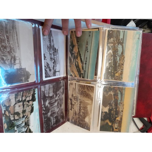 159 - Post Office Postcard album full of early - mid 20th century black and white and coloured postcards U... 