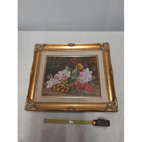 199 - Victorian oil on canvas still life L J Benison 1890, reframed and cleaned