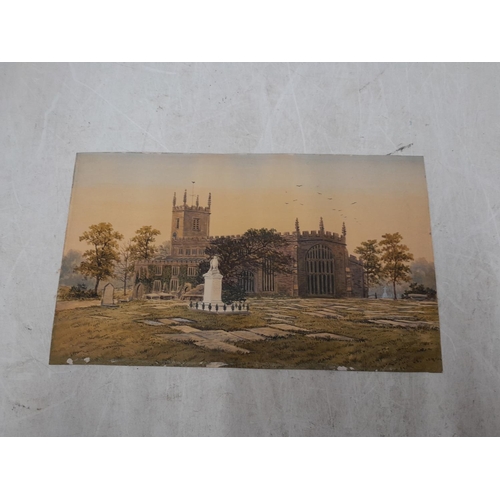 238 - Signed and dated watercolour of a Church possibly Sidney Winder 1899, unframed and unmounted 27 cms ... 