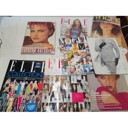 312 - Various copies of Elle and Vogue fashion magazine