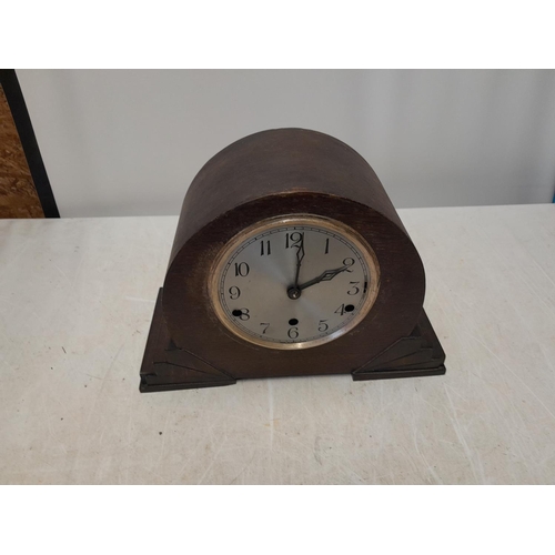 356 - Art Deco oak case mantle clock