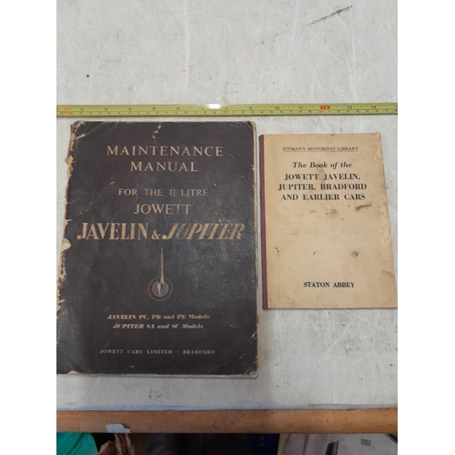 359 - 2 x vintage car manuals relating to Jowett Javelin & Jupiter