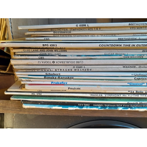 382 - Box of  vinyl record albums : mainly classical some stereo press included