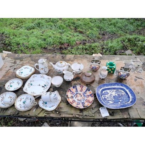 241 - Decorative china : Tuscan tea set, damaged willow pattern plate and other decorative china etc.