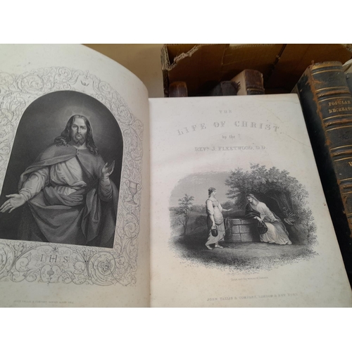 55 - Assorted 19th century volumes including The Life of Christ and other quasi religious volumes