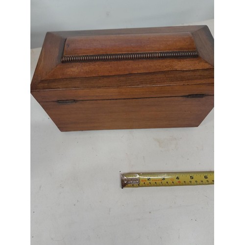 12 - 19th century partially fitted rosewood tea caddy in good order