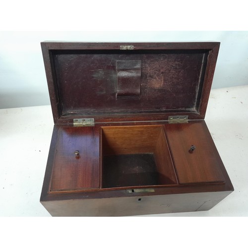 15 - 19th century mahogany tea caddy