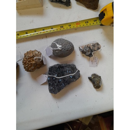 22 - Gemmologist  interest : assorted semi precious stones : stibnite, tourmaline, lava, mica, quartz etc... 