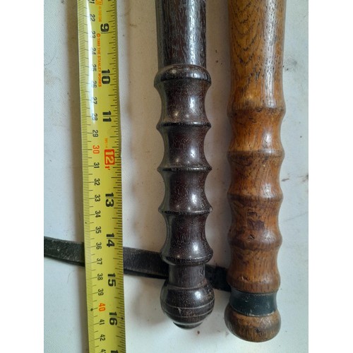 70 - 2 x vintage wooden truncheons