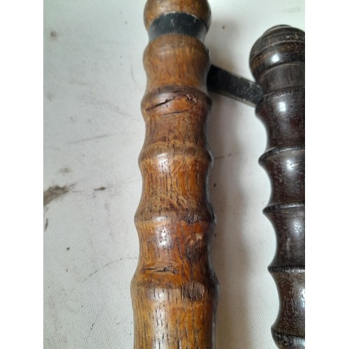 70 - 2 x vintage wooden truncheons